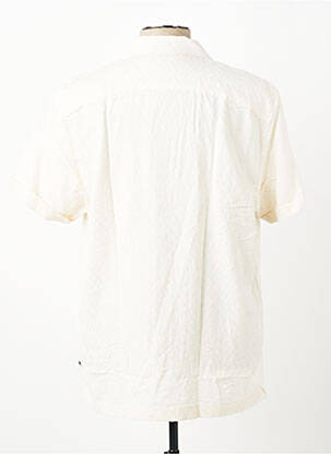 Chemise manches courtes col tailleur beige PIONEER homme