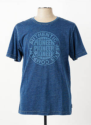 T-shirt tissage chiné manches courtes bleu PIONEER homme