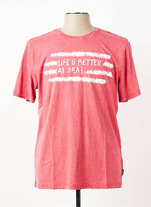 T-shirt stretch manches courtes rouge PIONEER homme