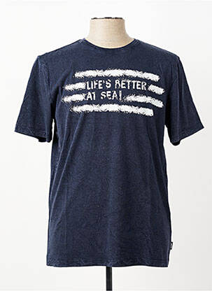 T-shirt stretch manches courtes bleu PIONEER homme
