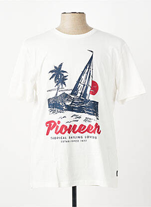 T-shirt coupe cintrée manches courtes blanc PIONEER homme