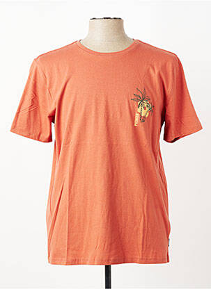T-shirt stretch manches courtes orange PIONEER homme