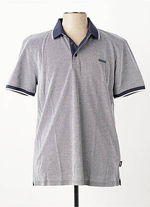 Polo tissage chiné manches courtes bleu PIONEER homme