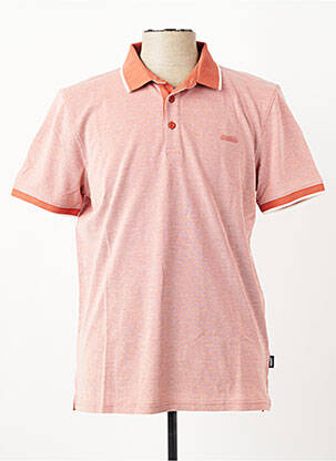 Polo tissage chiné manches courtes orange PIONEER homme