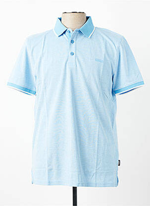 Polo tissage chiné manches courtes bleu clair PIONEER homme