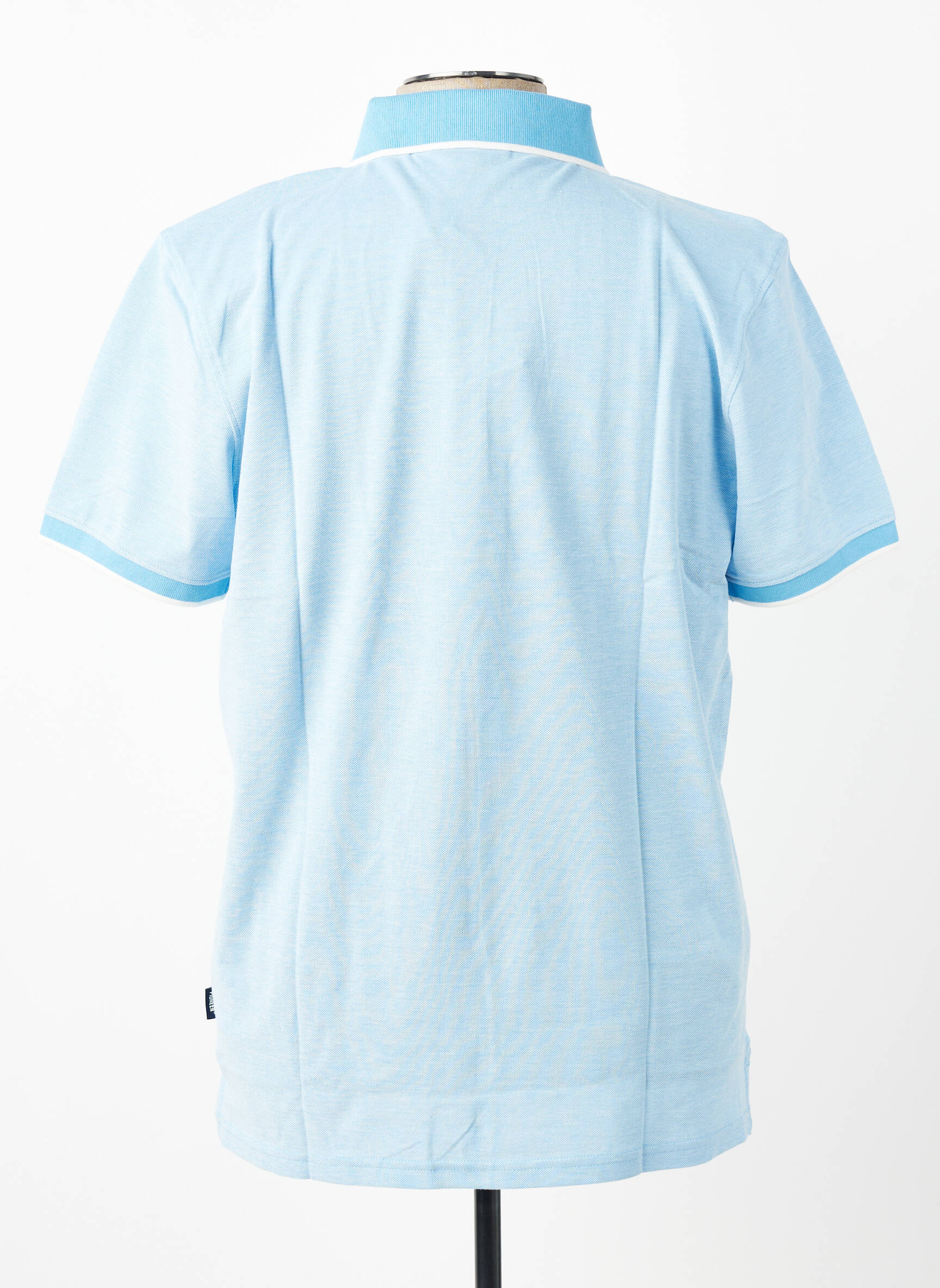 Polo tissage chiné manches courtes bleu clair PIONEER homme