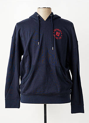 Sweat-shirt à capuche tissage jersey manches longues bleu PIONEER homme
