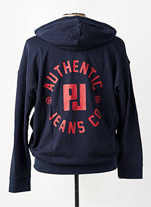 Sweat-shirt à capuche tissage jersey manches longues bleu PIONEER homme