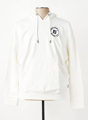 Sweat-shirt à capuche tissage jersey manches longues blanc PIONEER homme