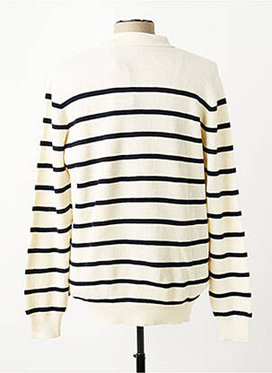 Pull maille souple et aérée manches longues beige PIONEER homme