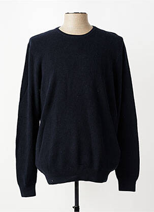 Pull maille souple et aérée manches longues bleu PIONEER homme