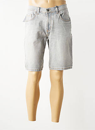 Bermuda tissage denim taille normale gris PIONEER homme