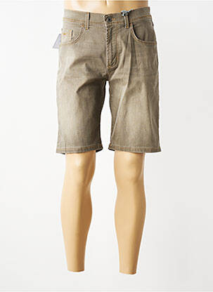 Bermuda tissage denim taille normale marron PIONEER homme