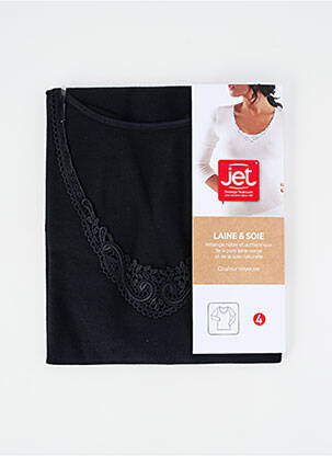Top tissage jersey manches longues noir JET femme