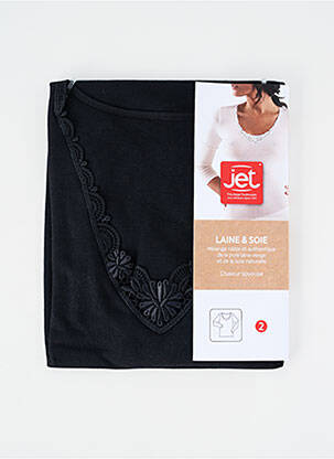 Top stretch manches longues noir JET femme