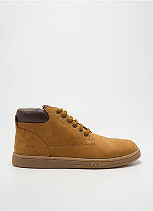 Baskets semelle amovible bout rond marron KICKERS garçon
