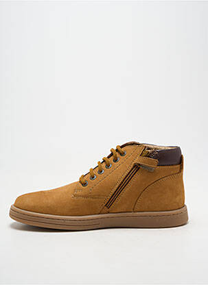 Baskets semelle amovible bout rond marron KICKERS garçon