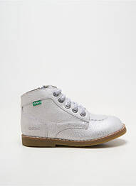 Bottines/boots tissage satiné chiquet argent KICKERS fille