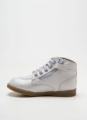 Bottines/boots tissage satiné chiquet argent KICKERS fille