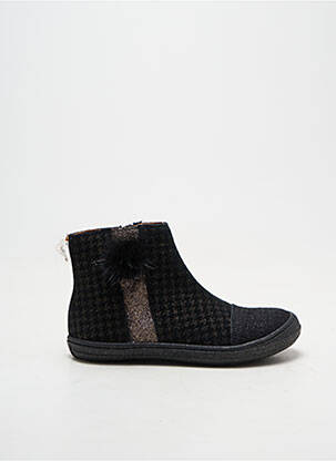 Bottines/boots tissage satiné bout rond noir BELLAMY fille