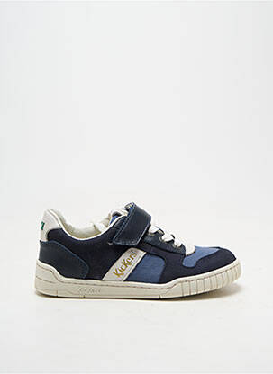 Baskets fermeture lacets bout rond bleu KICKERS garçon