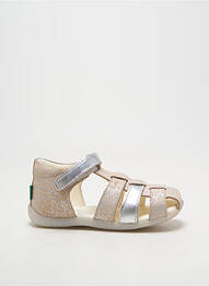 Sandales/nu pieds bout rond bout rond argent KICKERS fille