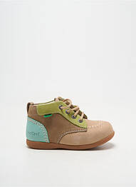 Bottillons nubuck bout rond beige KICKERS garçon