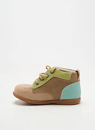 Bottillons nubuck bout rond beige KICKERS garçon