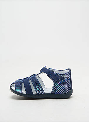 Sandales/nu pieds bout rond bout rond bleu KICKERS fille