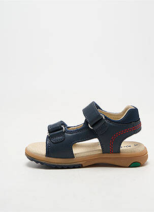 Sandales/nu pieds tissage satiné bout ouvert bleu KICKERS garçon