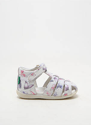 Sandales/nu pieds bout rond bout rond blanc KICKERS fille