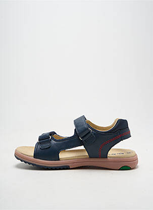Sandales/nu pieds tissage satiné bout ouvert bleu KICKERS garçon