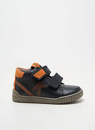 Baskets semelle amovible bout rond noir KICKERS garçon