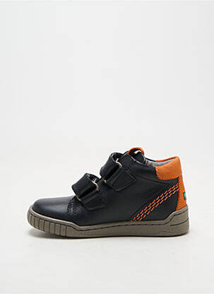 Baskets semelle amovible bout rond noir KICKERS garçon