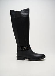 Bottes tissage satiné talon plat jusqu'à 3cm noir ELUE PAR NOUS femme