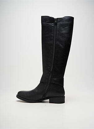 Bottes tissage satiné talon plat jusqu'à 3cm noir ELUE PAR NOUS femme