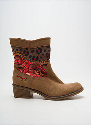 Bottines/boots nubuck talon de 4 à 6cm marron DESIGUAL femme