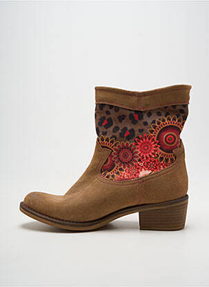 Bottines/boots nubuck talon de 4 à 6cm marron DESIGUAL femme