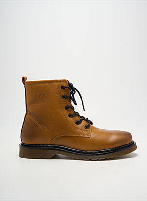 Bottines/boots fermeture zip et lacets talon bas marron COTEMER homme