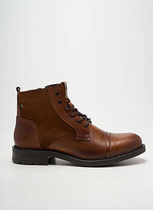 Bottines/boots fermeture zip et lacets talon bas marron COTEMER homme
