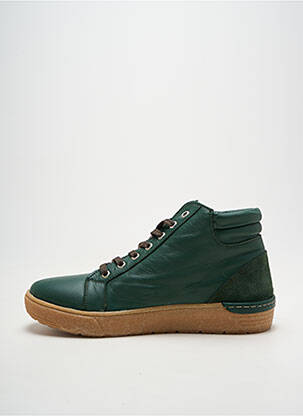 Baskets fermeture zip et lacets talon plat jusqu'à 3cm vert COTEMER femme