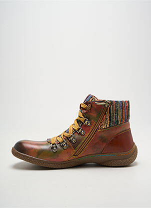 Bottines/boots fermeture zip et lacets talon plat jusqu'à 3cm marron LAURA VITA femme