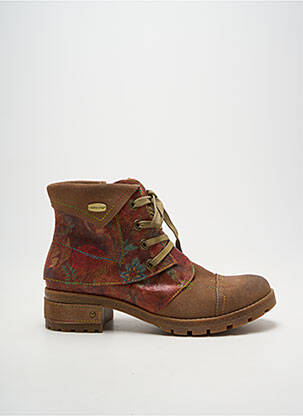 Bottines/boots tissage satiné talon de 4 à 6cm marron LAURA VITA femme