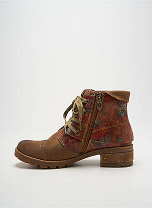 Bottines/boots tissage satiné talon de 4 à 6cm marron LAURA VITA femme