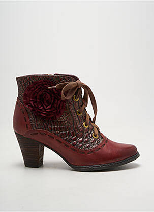 Bottines/boots tissage satiné talon de 7 à 9cm violet LAURA VITA femme