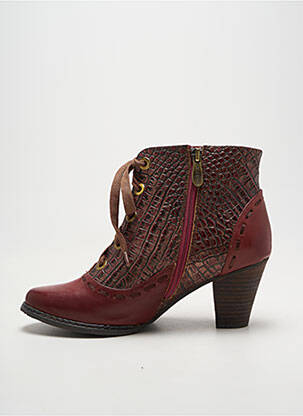 Bottines/boots tissage satiné talon de 7 à 9cm violet LAURA VITA femme