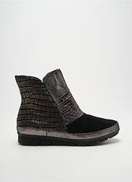 Bottines/boots tissage satiné talon plat jusqu'à 3cm noir PEDI GIRL femme