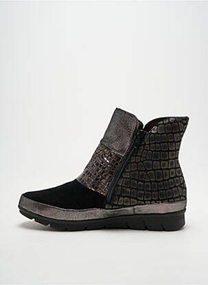 Bottines/boots tissage satiné talon plat jusqu'à 3cm noir PEDI GIRL femme