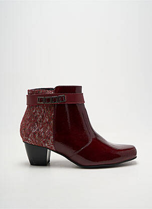 Bottines/boots cubain talon de 4 à 6cm rouge INEA femme
