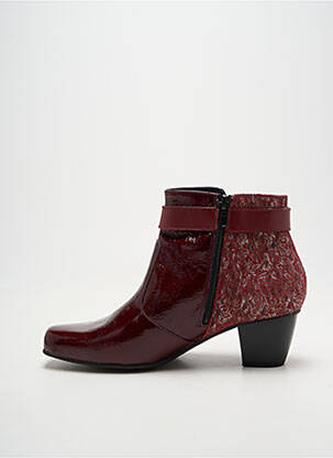Bottines/boots cubain talon de 4 à 6cm rouge INEA femme